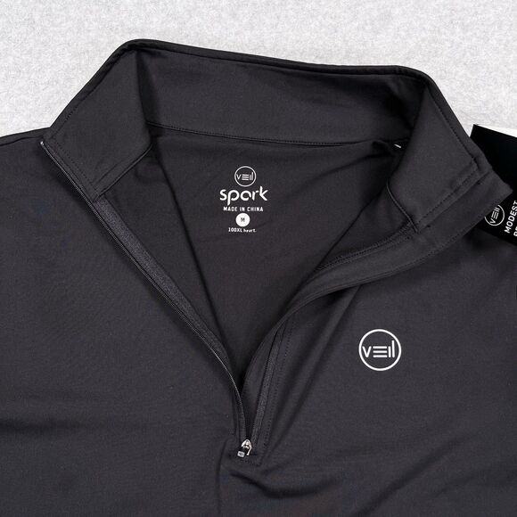 Veil Spark Half Zip Pullover Tunic Womens Medium M Black Workout Performance NWT - Picture 11 of 14